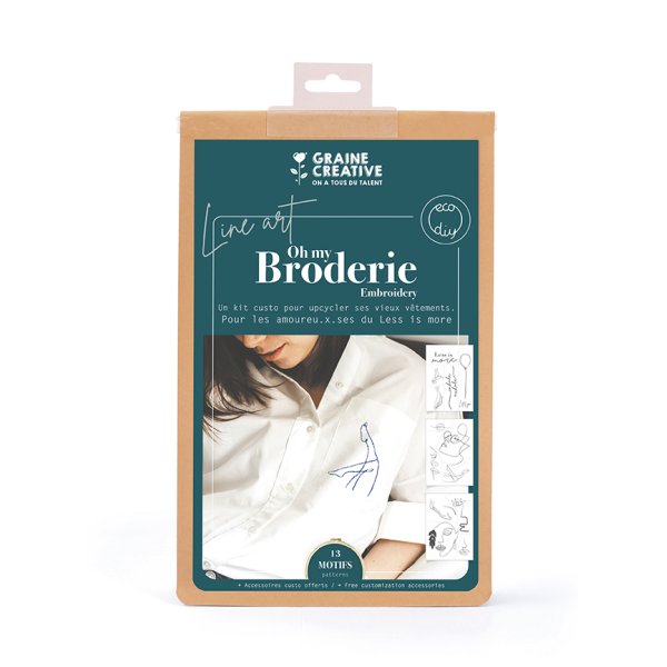 Broderikit f�r kl�der med 8 minimalistiska m�nster