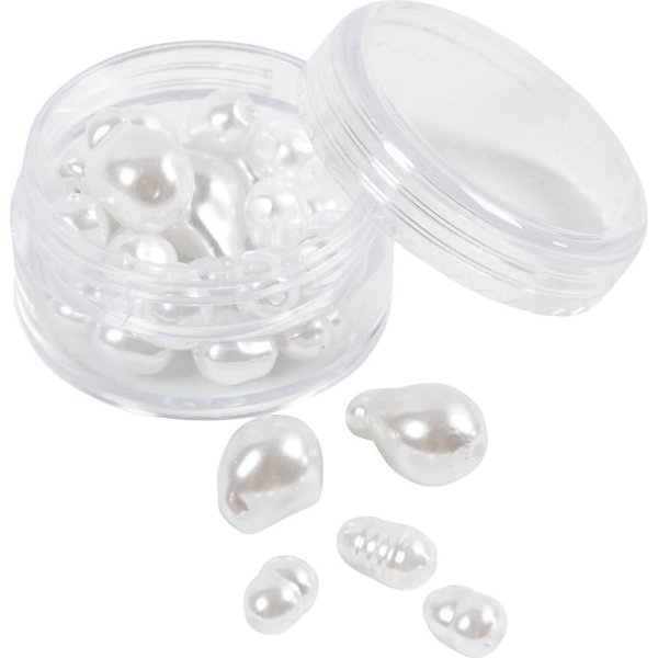 Vaxpärlor ovala 6–14 mm Blandade färger 30 st Vaxpärlor ovala 6–14 mm Blandade färger 30 st