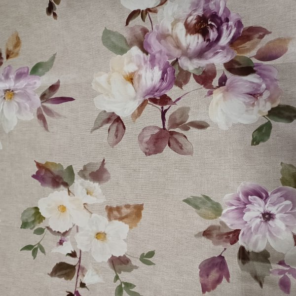 Vaxduk PVC blommning vit lila 140 cm Vaxduk PVC blommning vit lila 140 cm