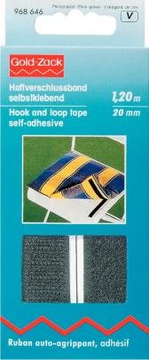 Selvklæbende Velcrobånd 20 mm Sort 1,2 m - Velcro, Knapper & fastgørelsesmidler, Sytilbehør
