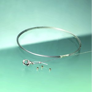 Smycketrd halsband 0,40 mm x 75 cm - silverfrgad nylonverdrag