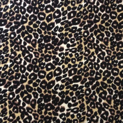 Dyremnstret strikkeklr - Leopard svart/hvitt/gul - 160 cm
