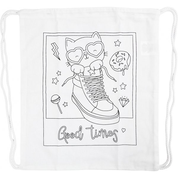Gymnastikpåse - vit - katt i sko Gymnastikpåse - vit - katt i sko