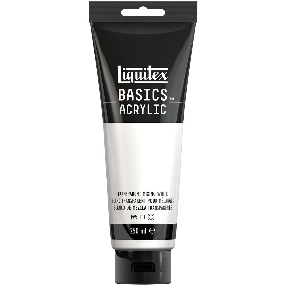 Akrylfärg - Liquitex Basics - 250ml - Transparent Mixing White - Akrylfärger, Konstnärsfärger