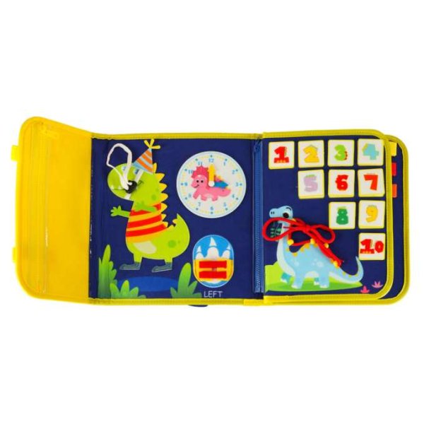 Sensorisk aktivitetstavle Dinosaurer 28 x 25 cm Blå - Rygsæktaske Sensorisk aktivitetstavle Dinosaurer 28 x 25 cm Blå - Rygsæktaske