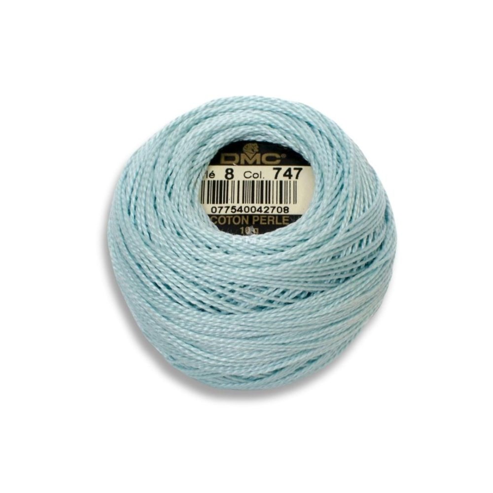 DMC Pearl Cotton Art. 116/8, 747 Very Light Sky Blue - Broderigarn, Garn, Sticka & virka