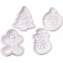 Preget cookie cutter - hvit - juletre - snmann - pepperkakemann - ball