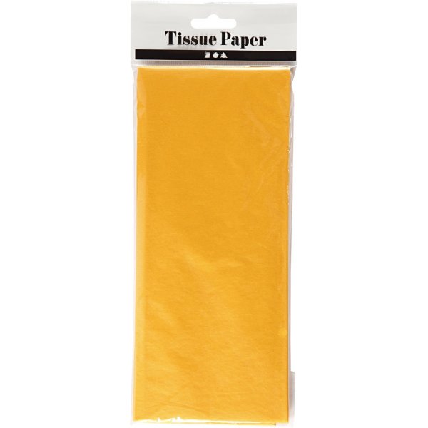 Silkespapper - gul - 50 x 70 cm - 14 g -10 ark Silkespapper - gul - 50 x 70 cm - 14 g -10 ark