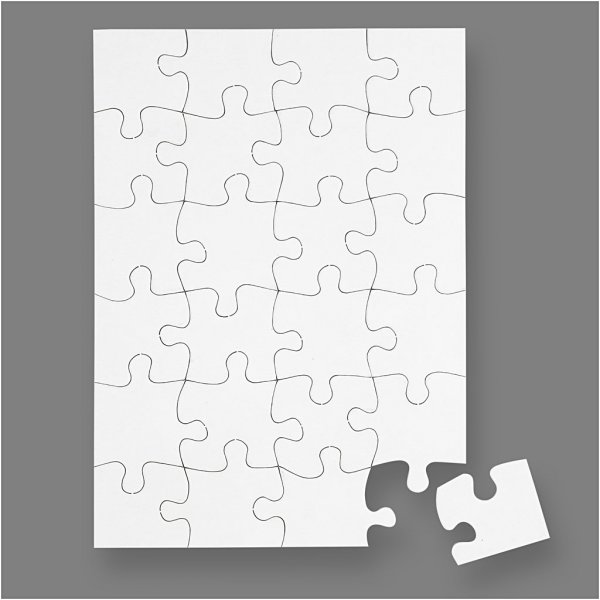 Pussel - vit - 15 x 21 cm - 16 st Pussel - vit - 15 x 21 cm - 16 st