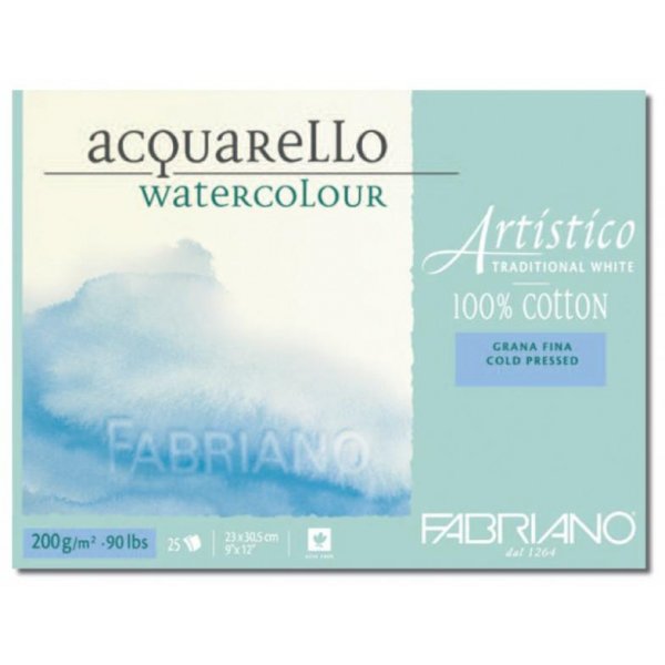 Fabriano akvarellblock 200 g fin gräng Fabriano akvarellblock 200 g fin gräng
