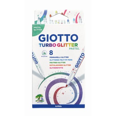 Tusjpenner Giotto Glitter Pastell - 8-pakning