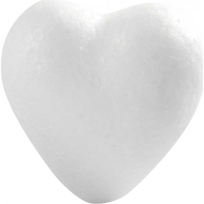 Styrofoam hjerter - hvite - H6 cm - 50 stk