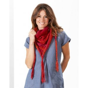 Stickmnster - Stickad sjal (med lnga tofsar)