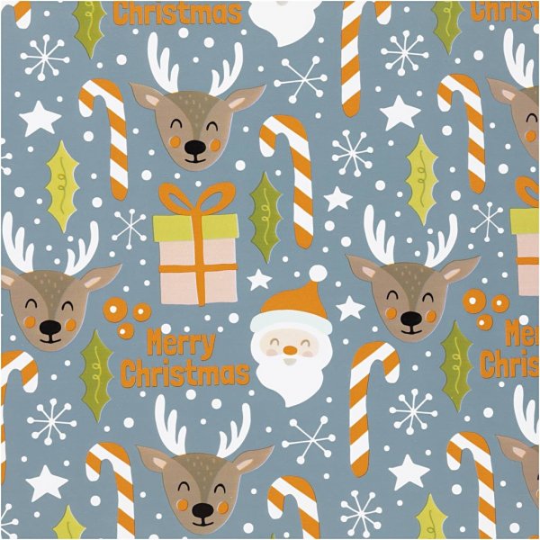 Presentpapper - jultomte - julklapp - klubba - renar - 100 m Presentpapper - jultomte - julklapp - klubba - renar - 100 m