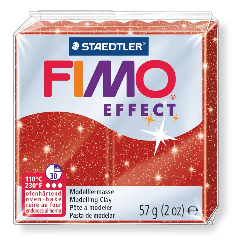 Modellervoks Fimo Effekt 57 g - Glitterrød - Fimolera, Modellere, Hobbyartikler til børn, Hobbymateriale, Håndværk