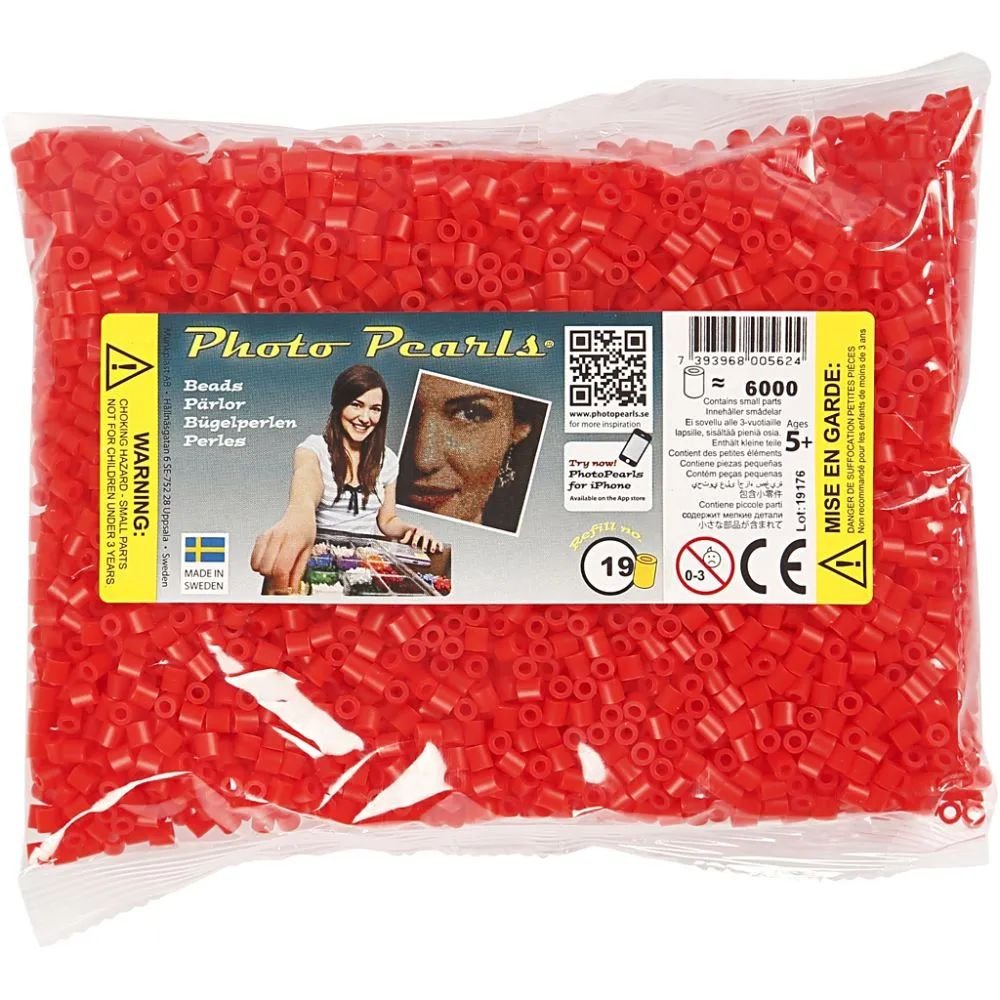 NABBI PhotoPearls - Rød (19) - 6000 stk - Photo Pearls, Perler & perleplader, Håndværk