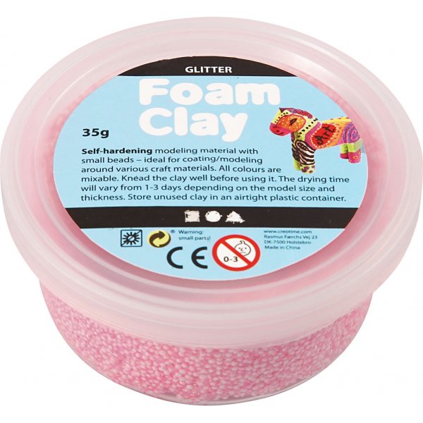 Foam Clay® - ljusröd - glitter - 35 g Foam Clay® - ljusröd - glitter - 35 g
