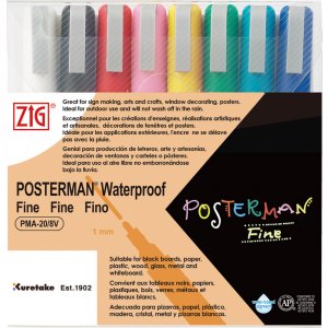 Markerpen ZIG Posterman Fine s�t med 8 farver