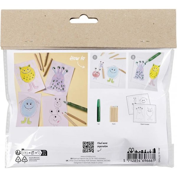 Mini DIY Kit Färgläggning, Monster Mini DIY Kit Färgläggning, Monster