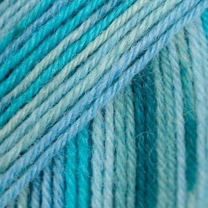 DROPS Fabel Print garn 50g - Blue lagoon (340)