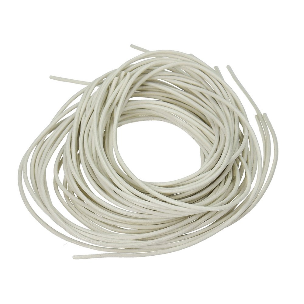 Læderbånd Ø1,5 mm - Hvid 1 m - Læderbånd, Bånd & dekorationsbånd, Tekstilbånd & snor