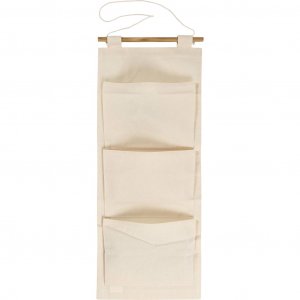 Upph�ng med Fickor Canvas Ljusnatur 75�30 cm