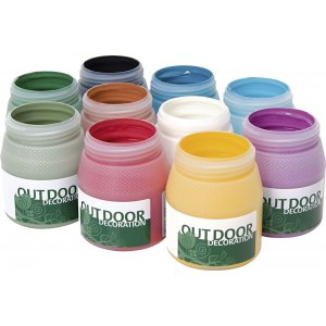 Udendrsmaling - blandede farver - 10 x 250 ml