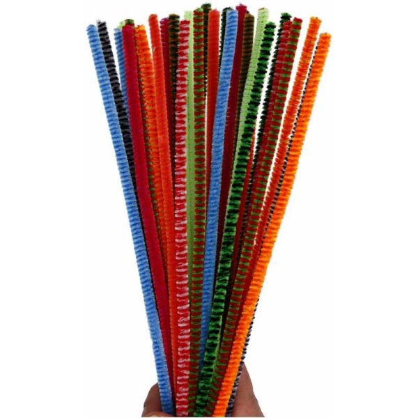 Piprensare - 6 mm - mixade färger - randiga - 30 st Piprensare - 6 mm - mixade färger - randiga - 30 st