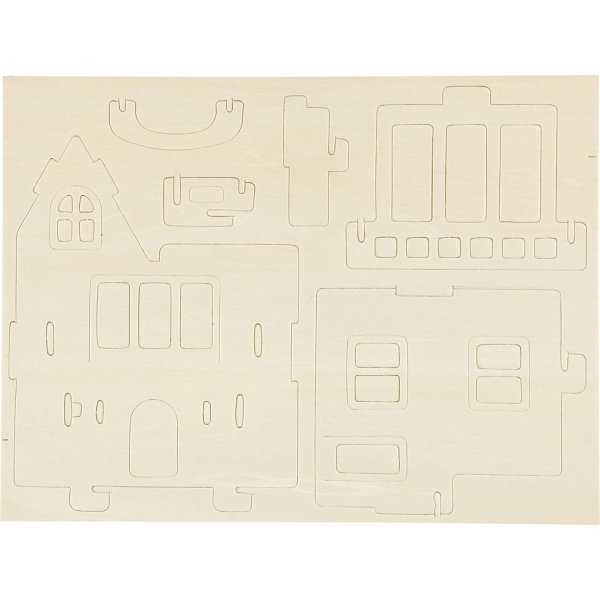 3D Konstruktionsfigur - Hus med altan 3D Konstruktionsfigur - Hus med altan