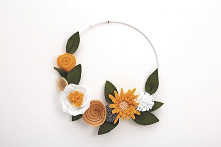 Pysselkit i filt � blomsterkrans