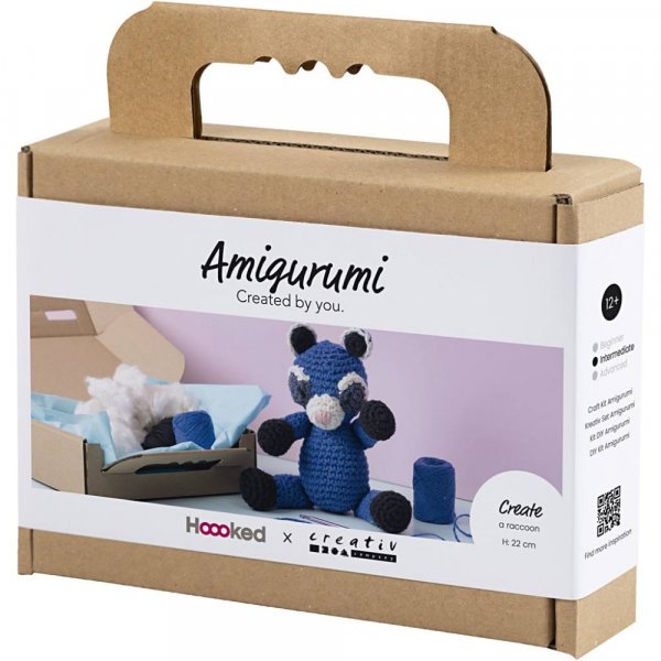 DIY-s�t amigurumi vaskebj�rn sort og bl� - 1 pakke.