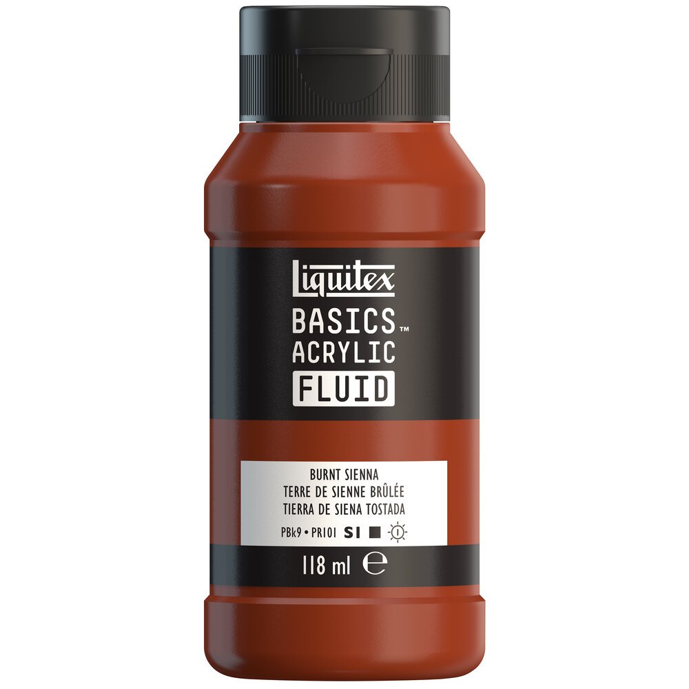 Akrylfärg - Liquitex Basics Fluid - 118ml - Burnt Sienna - Akrylfärger, Konstnärsfärger