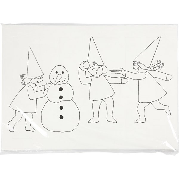 Julkalender med nissar i snöbollskrig - vit - A3 - 30 st Julkalender med nissar i snöbollskrig - vit - A3 - 30 st