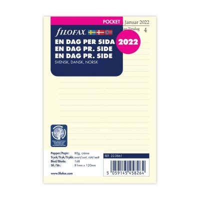 Refill System kalenderlomme 2022 - dage