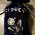 Kundbild Tygmärke Fjäril svart/vit: Tarotpåse. Jättebra sammet i...