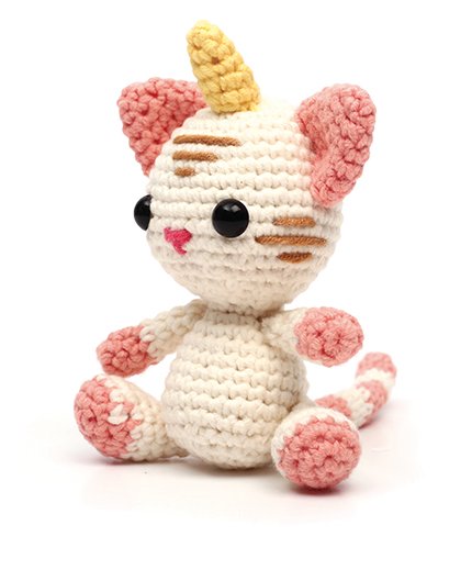 Virkningskit för amigurumi, enhörningskatt 15 cm Virkningskit för amigurumi, enhörningskatt 15 cm
