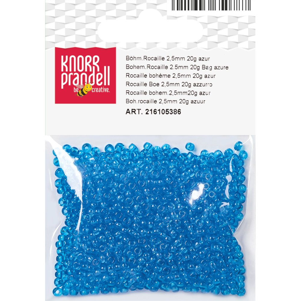 Rocailleperler 2,5 mm 20 g azurblå - Blandinger av rocailleperler, Rocaillesperlor, Håndverk