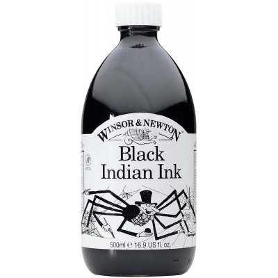 Blekk W&N 500ml - 030 Black Indian ink 500 ml