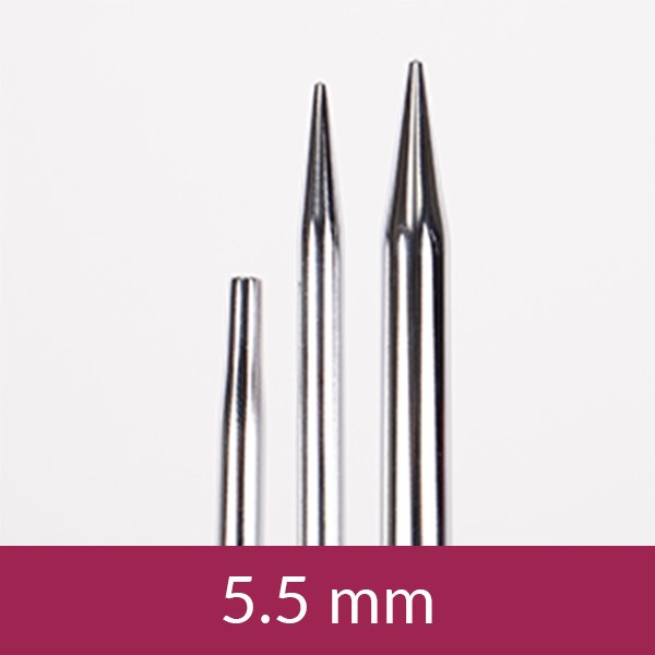 Cirkulære strikkepinde kan udskiftes - Messing - 12 cm 5,50 mm / 4,5 tommer US9 - Rundpinde, Strikkepinde, Strikning, Strikke, hækle, knytte og væve