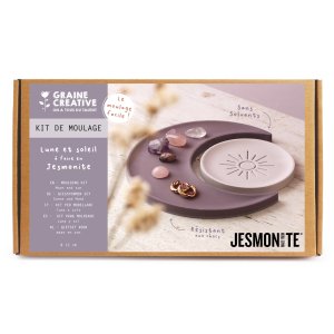 Jesmonite-set med sol- och månfat i lila nyanser Jesmonite-set med sol- och månfat i lila nyanser