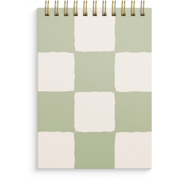 Lineret A6 notesbog med ternet spiralindbinding