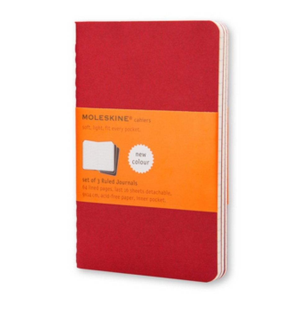 Cahier Journal Pocket Linjeret - Cranberry Red - Notesbøger, Kontorartikler