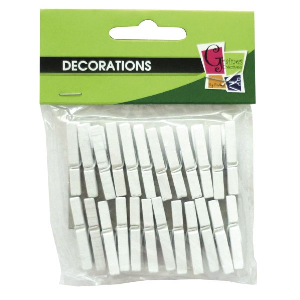 Träklämmor vita 25 mm, 24-pack Träklämmor vita 25 mm, 24-pack