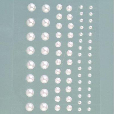 Half Pearls Acrylic Self -Awhesive 3 5 7 Mm -White Pearl 72 -Pack Round