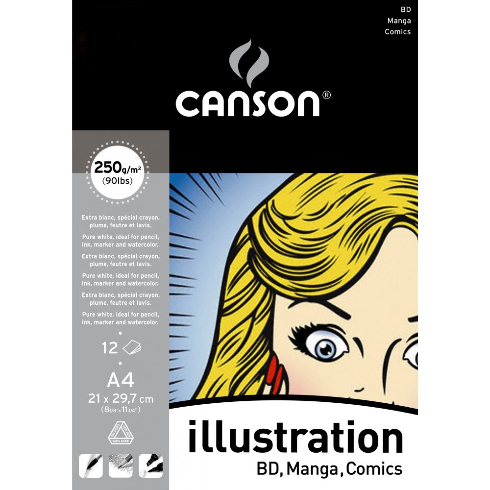 Canson Illustration Extra vit 250g - A4 - Tuschblock, Block