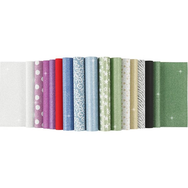 Glitterpapper i block - A4 - 30 ark Glitterpapper i block - A4 - 30 ark