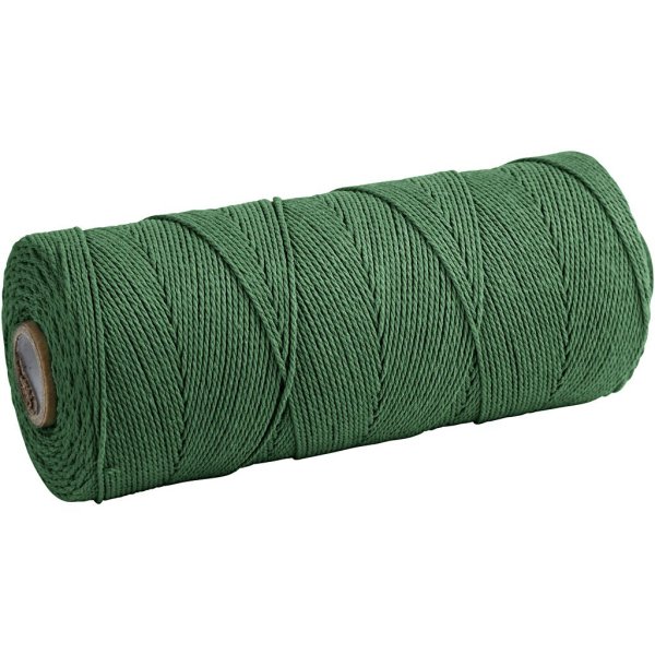 Makram�snor tynd 1 mm 315 m Gr�n - 1 n�gle