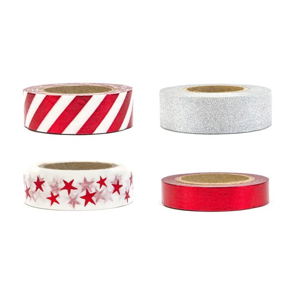 Washi tape glitter och metallic 10 m mix - 4-pack Washi tape glitter och metallic 10 m mix - 4-pack