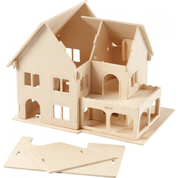 3D Konstruktionsfigur - Hus med veranda 3D Konstruktionsfigur - Hus med veranda