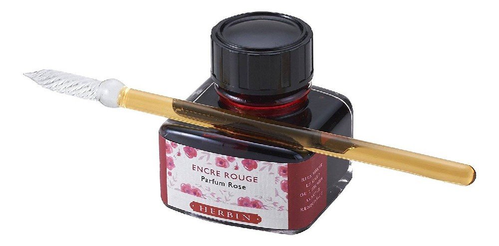 Blæk med duft 30 ml - Rød (Rose) - Tusch & Blæk, Kunstnerfarver